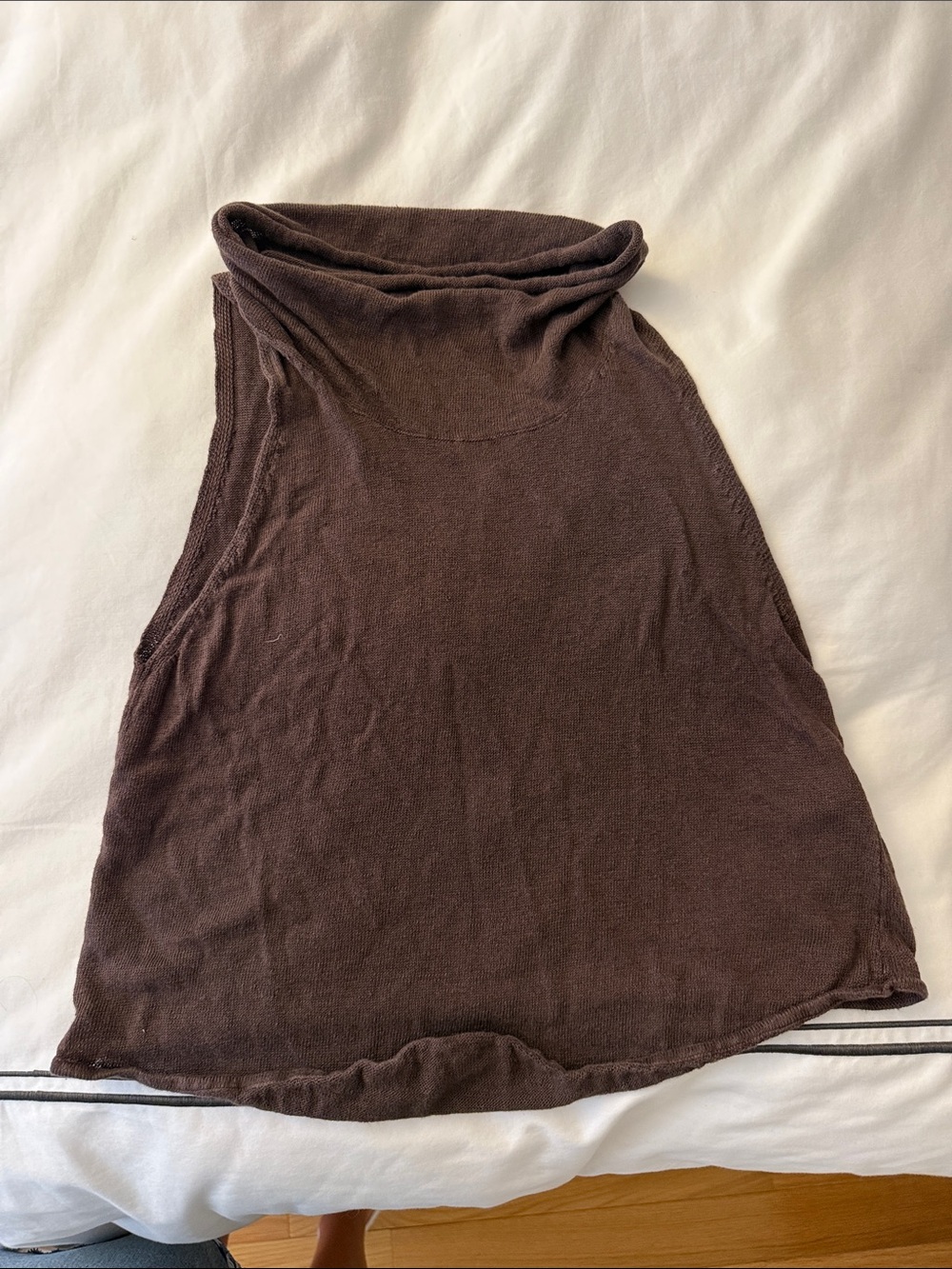 Massimo Dutti Brown Sleeveless Turtleneck Camisole
